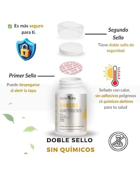 Hongos adaptógenos Instanutra con hongo de melena de león de 90 cápsulas