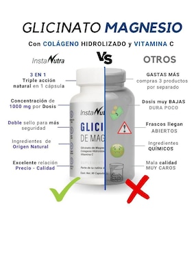 Glicinato de magnesio Instanutra de 90 cáp blandas