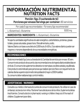 Glutamina redfox Redline sabor natural de 400 g