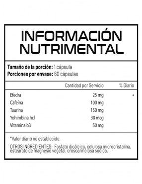 Quemador Black wasp Redline de 60 cápsulas
