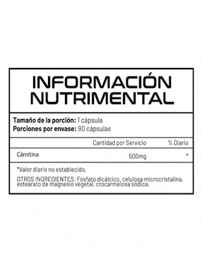 Carnitina Redline de 90 cápsulas