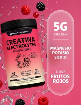Creatina monohidratada con electrolitos y ciclodextrina Beyond Vitamins con creatina micronizada sabor frutos rojos de 360 g