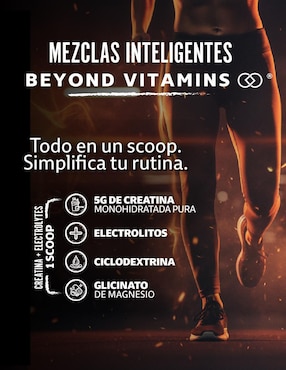 Creatina monohidratada con electrolitos y ciclodextrina Beyond Vitamins con creatina micronizada sabor frutos rojos de 360 g