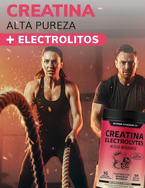 Creatina monohidratada con electrolitos y ciclodextrina Beyond Vitamins con creatina micronizada sabor frutos rojos de 360 g