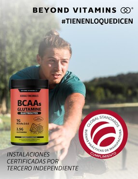 Bcaa glutamina electrolitos Beyond Vitamins sabor sandia de 420 G