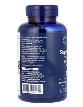Super omega-3, aceite de pescado EPA/DHA Life Extension con omega 2, aceite de salmón 120 cápsulas