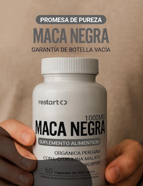 Maca Negra Orgánica Peruana L Citrulina restart con maca negra de 60 cáp