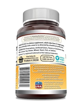 Cúrcuma y jengibre con bioperine 2,250 mg Amazing Nutrition de 180 cápsulas