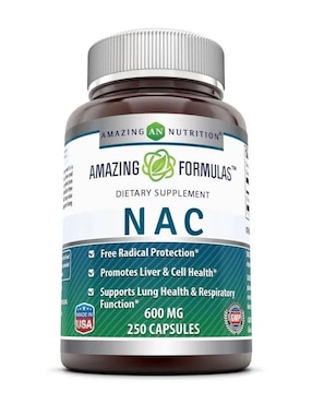 NAC 600 mg Amazing Nutrition de 250 cápsulas