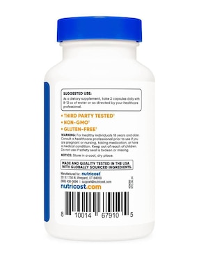 Alpha GPC 600 mg Nutricost de 120 cápsulas