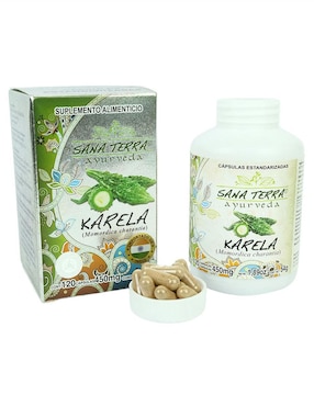 Suplemento alimenticio karela orgánica estandarizada Sana Terra con karela momordica charantia de 120 cáp