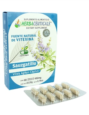 Suplemento alimenticio sauzgatillo natural orgánico Herba Ceuticals con alga afa de 60 cáp