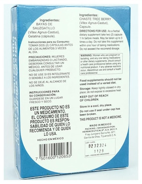 Suplemento alimenticio sauzgatillo natural orgánico Herba Ceuticals con alga afa de 60 cáp