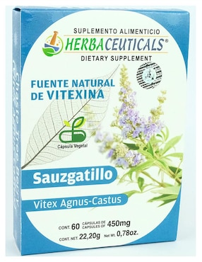 Suplemento alimenticio sauzgatillo natural orgánico Herba Ceuticals con alga afa de 60 cáp