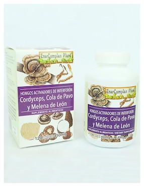 Suplemento alimenticio hongos cordyceps melena de leon cola pavo Enercomplex Plant de 120 cáp