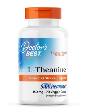 Doctor's best l-theanine 150 mg con suntheanine suplemento para relajación y bienestar mental 90 cápsulas Doctor's Best con l-teanina de 90 cáp