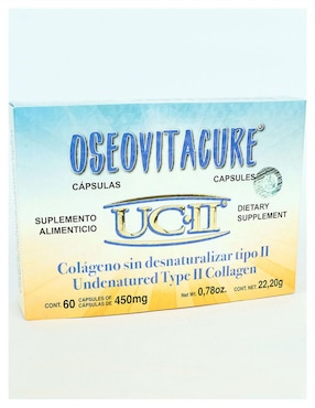 Suplemento alimenticio colágeno tipo II uc II Oseovitacure con cúrcuma de 60 cáp