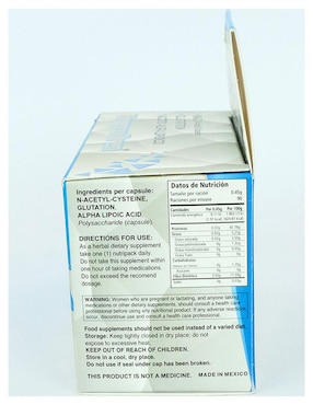 Suplemento alimenticio nac glutation y ácido alfa lipoico Broncodren de 30 cáp
