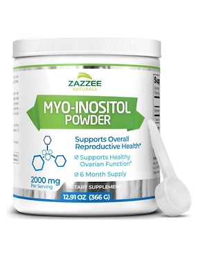 Zazzee naturals myo inositol 366 g polvo suplemento equilibrio hormonal y fertilidad femenina Zazzee de 12 oz