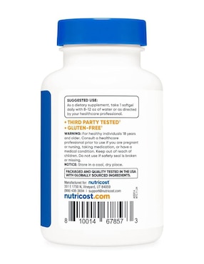 CoQ10 coenzima Q10 100 mg Nutricost de 120 cápsulas