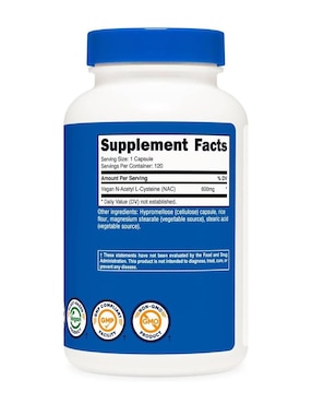 N-Acetil L-Cisteína NAC Nutricost de 120 cápsulas