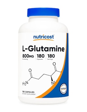 L-Glutamina 800 mg Nutricost de 180 cápsulas