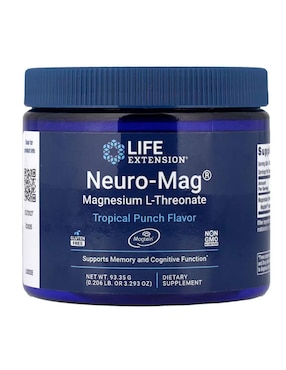 Neuro-Mag Life Extension con magnesio sabor original de 94 g