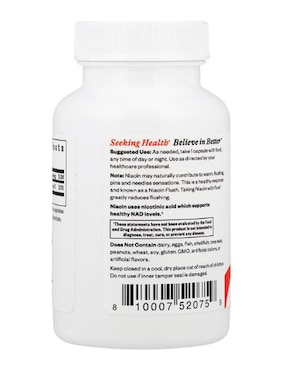 Niacina 50 mg NE Seeking Health con vitamina b3 de 100 cápsulas