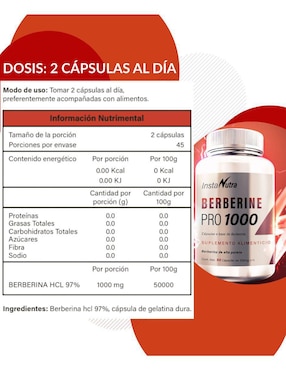 Berberine Pro Instanutra de 90 cápsulas