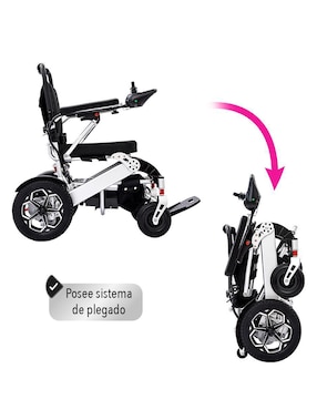 Silla de ruedas eléctrica plegable rinde 18 km hasta 0 a 110 kg Lenivé RUED-3E