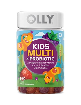 Gomitas multivitamínicas + probióticas para niños Olly sabor frutos rojos de 160 gomitas