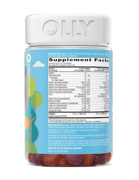 Gomitas multivitamínicas + probióticas para niños Olly sabor frutos rojos de 160 gomitas