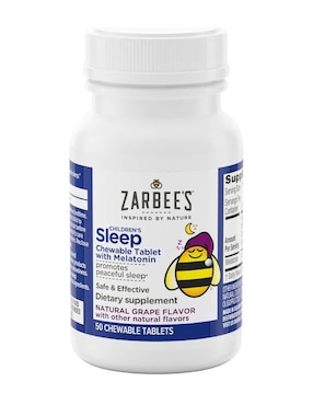 Tabletas masticables para niños Zarbee's con melatonina sabor uva de 50 tabletas