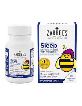 Tabletas masticables para niños Zarbee's con melatonina sabor uva de 50 tabletas