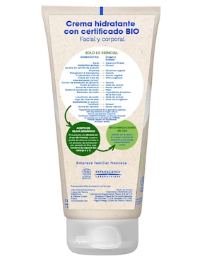 Crema para rostro y cuerpo recomendada para hidratar día y noche Mustela Bio para piel normal