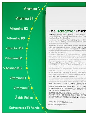 Parches antiresaca The Everyday Lab con multivitamínico y antioxidante de 18 parches