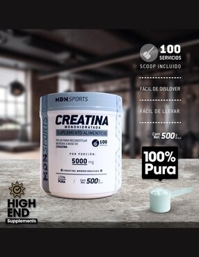 Creatina monohidratada MDN sabor natural de 500 G