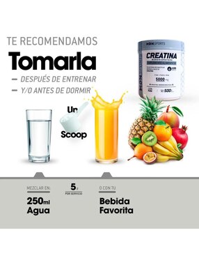 Creatina monohidratada MDN sabor natural de 500 G