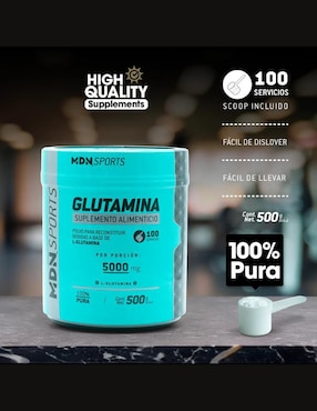 Glutamina sports MDN con L-Glutamina sabor natural de 500 G