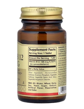 Vitamina B12 Solgar de 100 tabletas