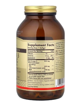 Omega 3, EPA y DHA Solgar de 100 cápsulas