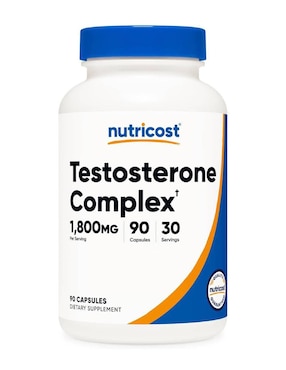 Testosterone complex 1800 mg suplemento apoyo hormonal, energía y rendimiento masculino Nutricost con testosterona de 90 cápsulas