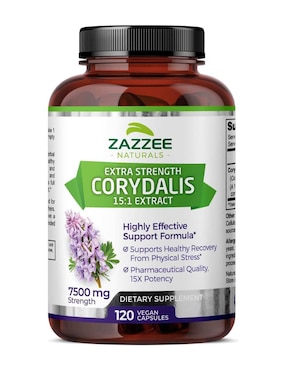 Zazzee naturals corydalis 7500 mg suplemento apoyo articular y alivio del dolor natural Zazzee con extracto de corydalis de 120 cápsulas