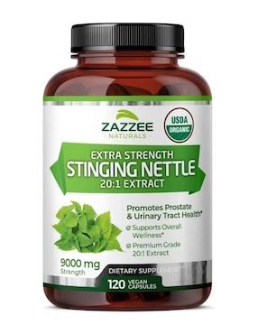 Zazzee naturals ortiga 9000 mg suplemento apoyo prostático, articular e inmunológico Zazzee con extracto de ortiga de 120 cápsulas