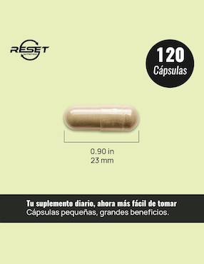 Suplemento para cálculos renales, salud urinaria y protección hepática Reset Nutrition con Chanca piedra de 120 Cápsulas