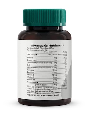 NAD+ Pronat con nad + resveratrol de 60 cápsulas