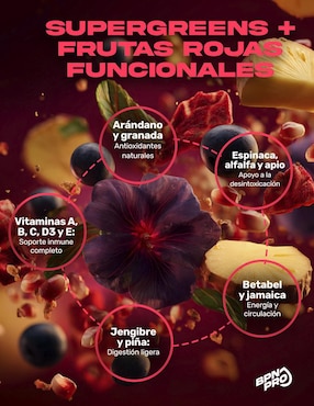 Suplemento alimenticio Green Glow BPN PRO con vitaminas y minerales sabor frutos rojos de 150 g