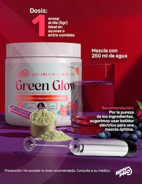 Suplemento alimenticio Green Glow BPN PRO con vitaminas y minerales sabor frutos rojos de 150 g