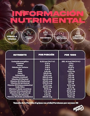 Suplemento alimenticio Green Glow BPN PRO con vitaminas y minerales sabor frutos rojos de 150 g