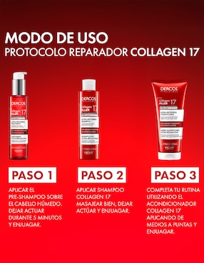 Acondicionador para cabello Vichy Dercos Collagen 17 Acondicionador Reparador de Daño Vichy Dercos 200 ml